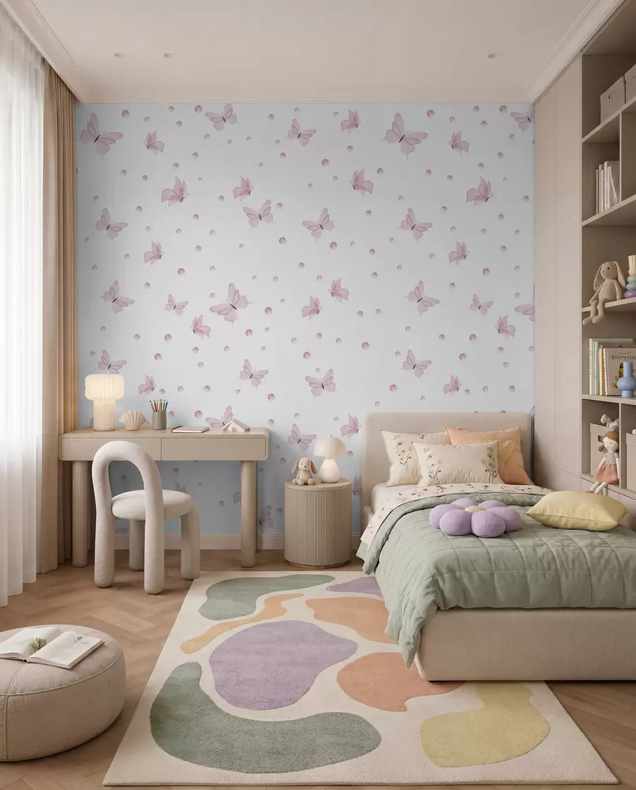 Papier peint Petits papillons roses u96109