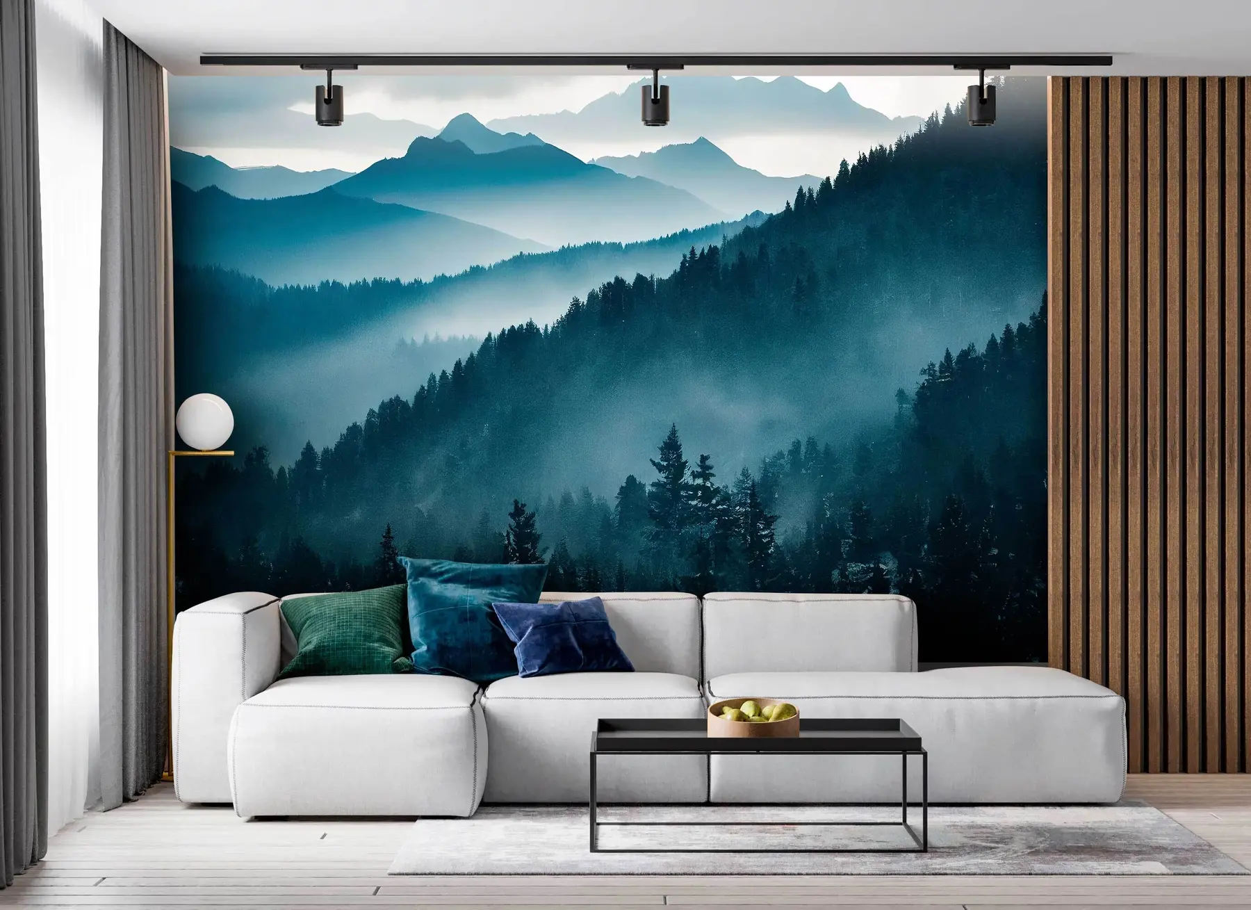 Papier peint Paysage de montagne monde bleu u96041