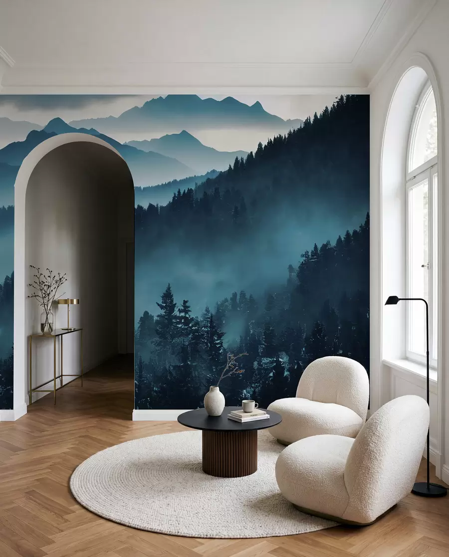 Papier peint Paysage de montagne monde bleu u96041
