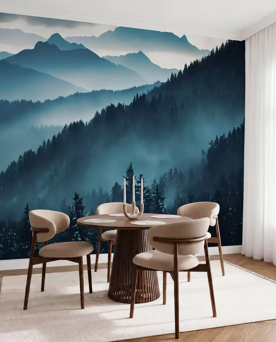 Papier peint Paysage de montagne monde bleu u96041