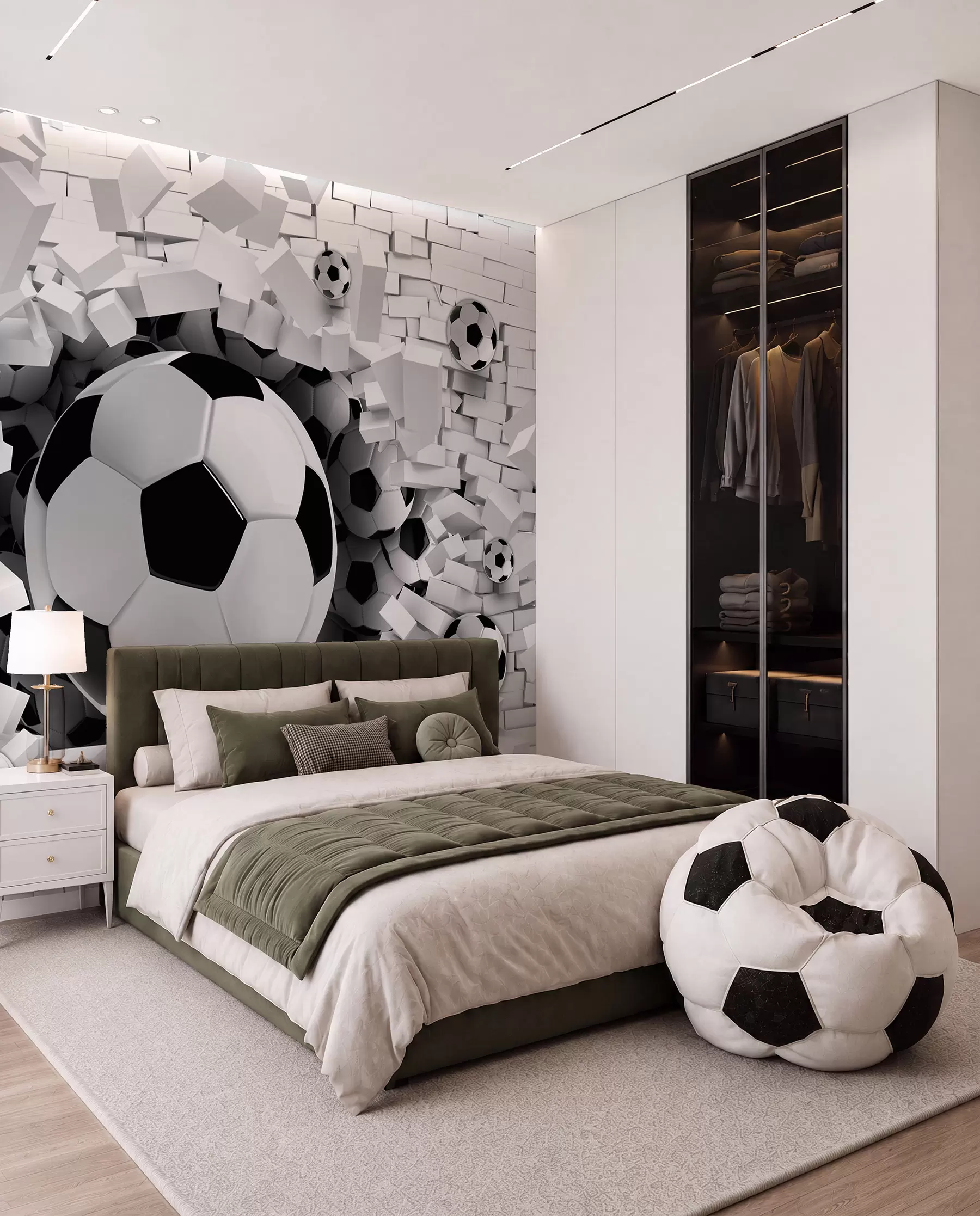 Papier peint Le ballon traverse le mur u96315