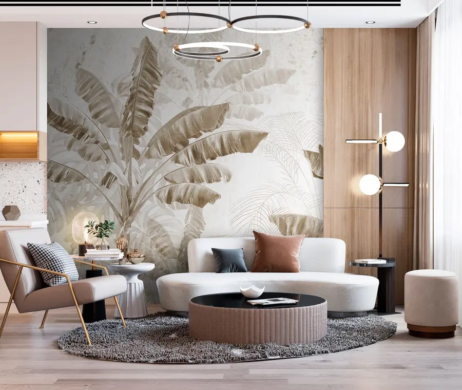 Papier peint Bananiers tropicaux monochromes u96194