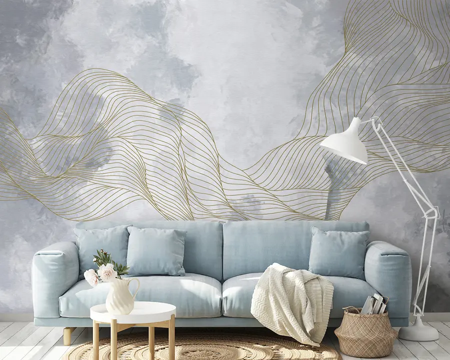 Papier peint Harmonie géométrique sur fond de mur texturé u96329