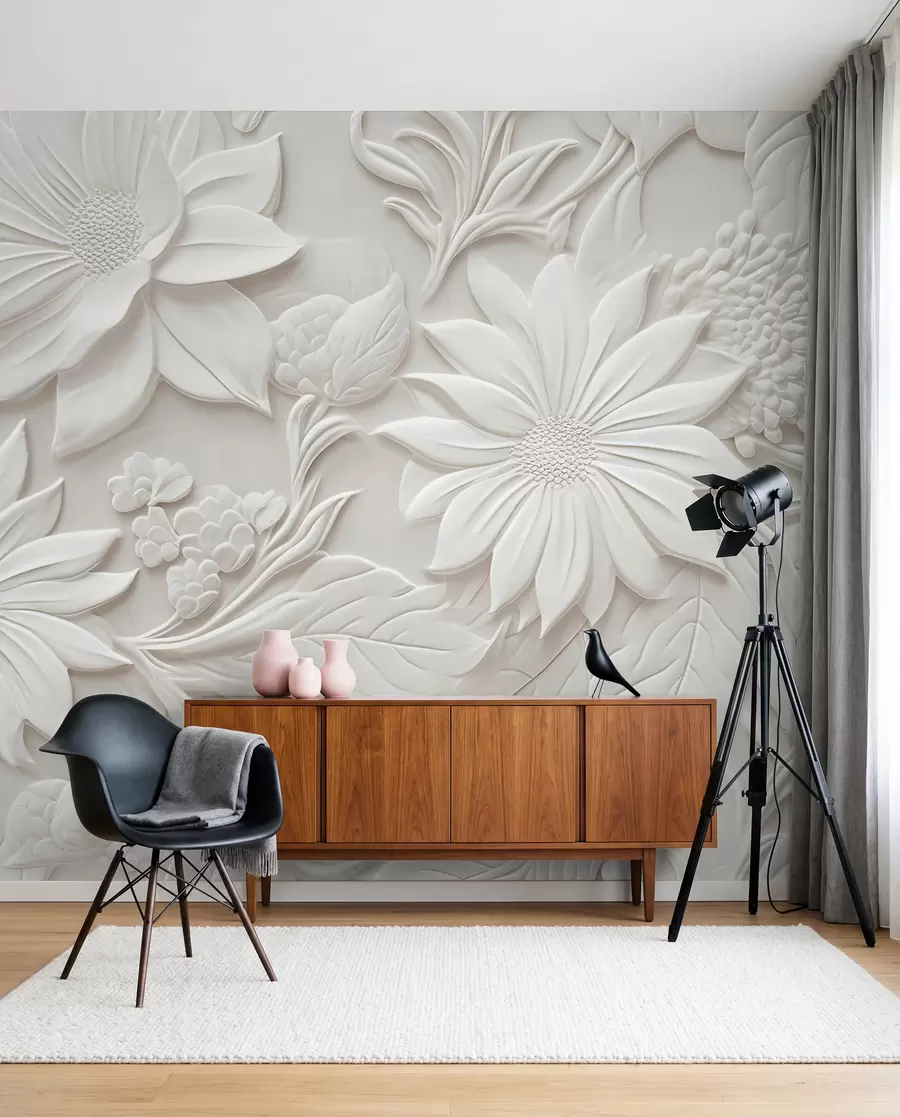 Papier peint fleurs en 3D u96695