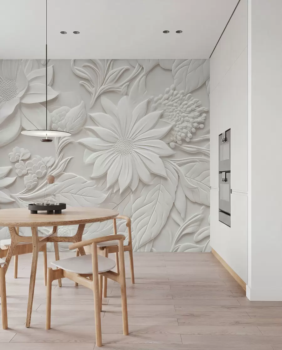 Papier peint fleurs en 3D u96695