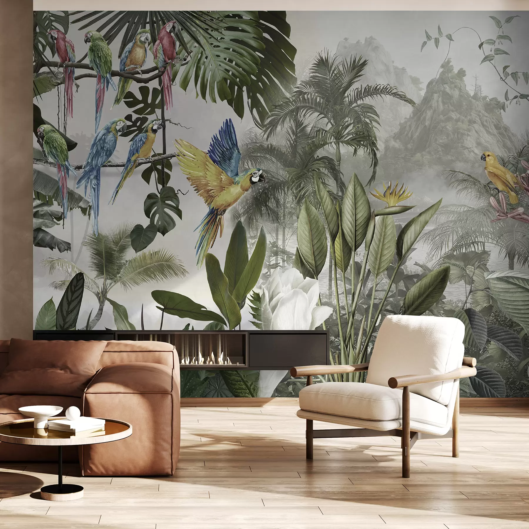 Papier peint Perroquets dans la forêt tropicale u95693