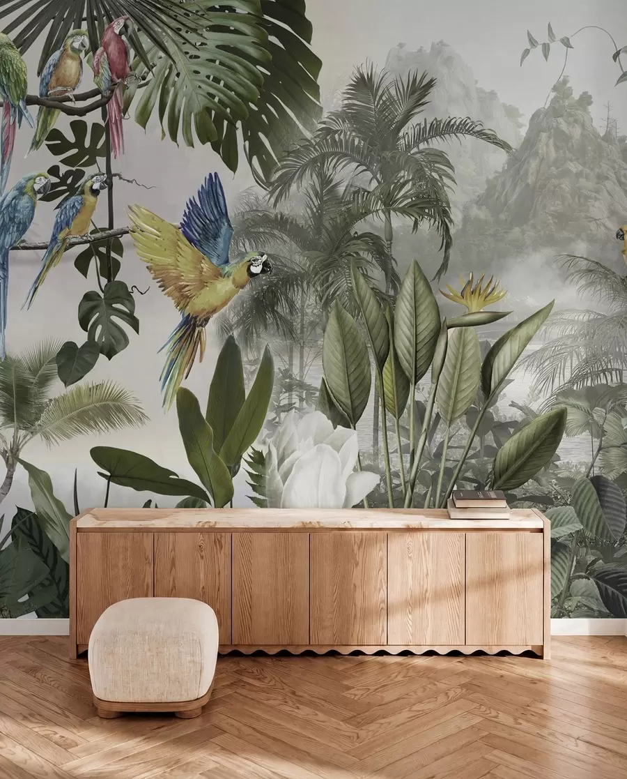 Papier peint Perroquets dans la forêt tropicale u95693