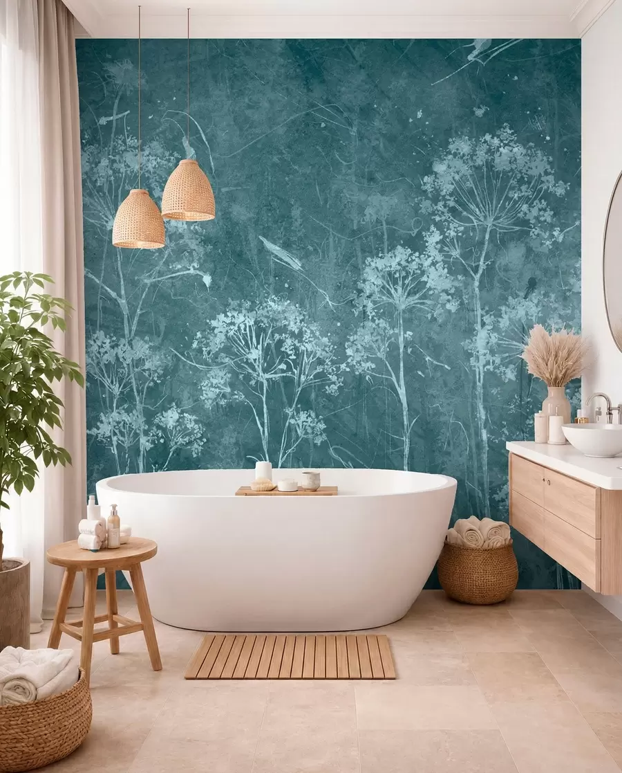 Papier peint Fleurs sauvages dans un style grunge u96551