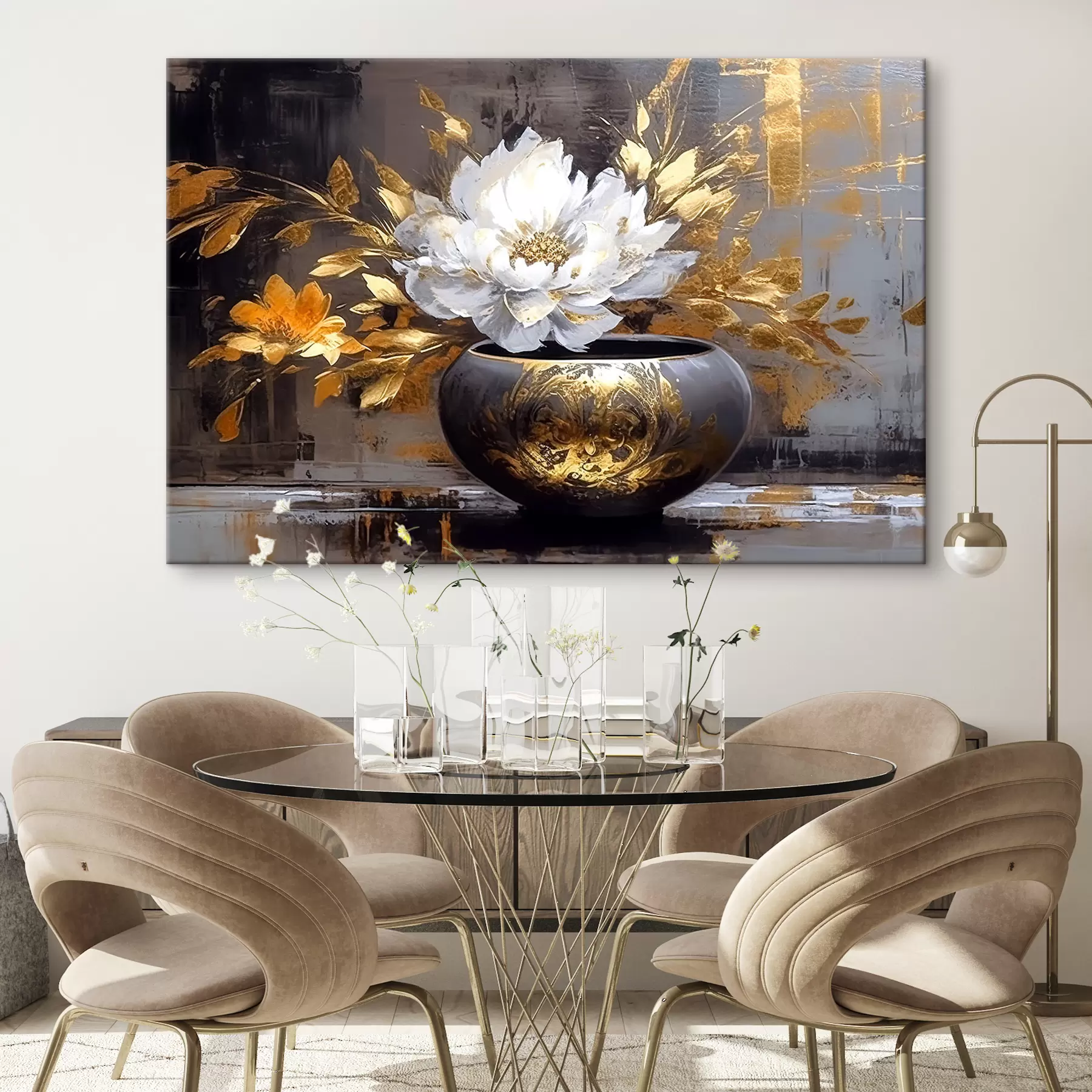 Papier peint Fleur, plante et pot de fleurs s35388