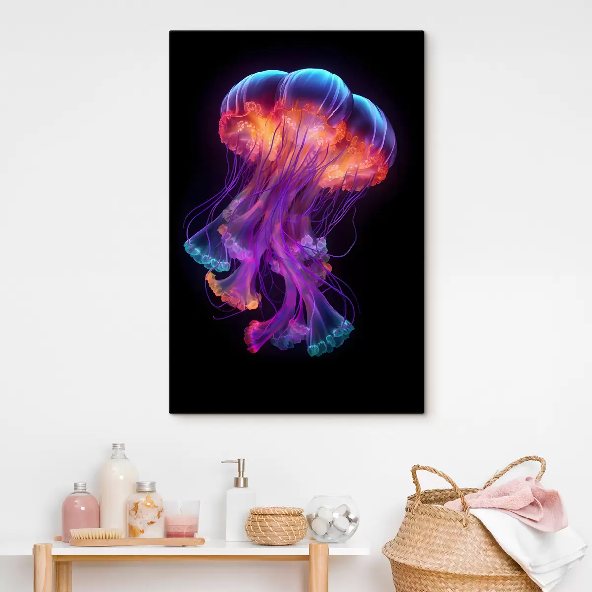 Tableau Eau, méduses et violet s35363