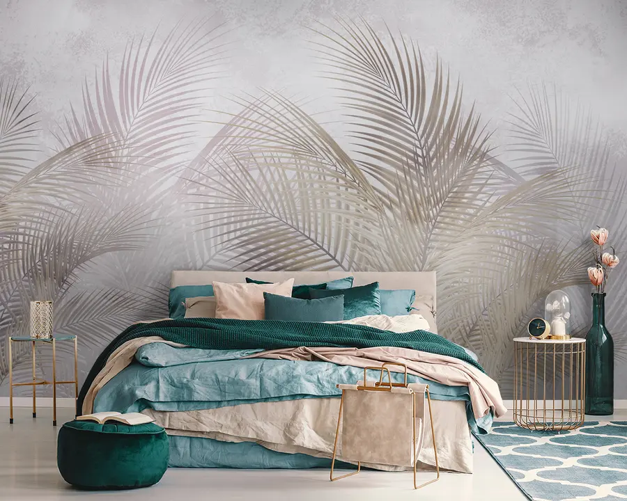 Papier peint arbres et feuilles tropicaux u96860