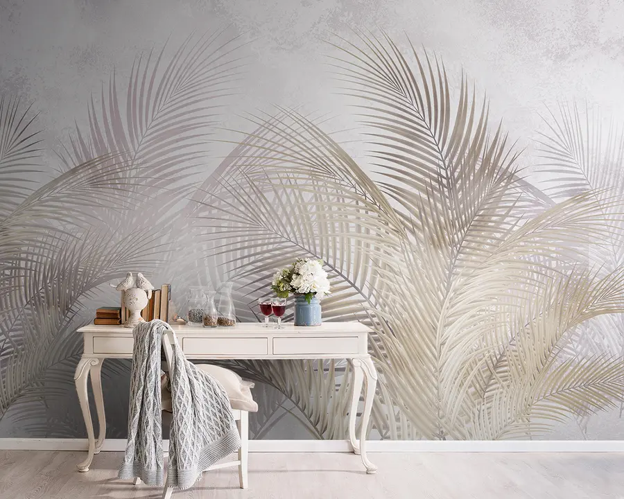 Papier peint arbres et feuilles tropicaux u96860