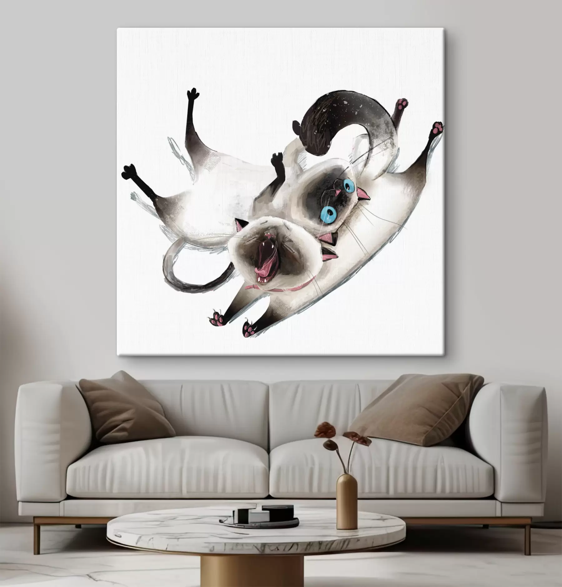 Papier peint Des chats joueurs qui s'amusent ensemble s34990