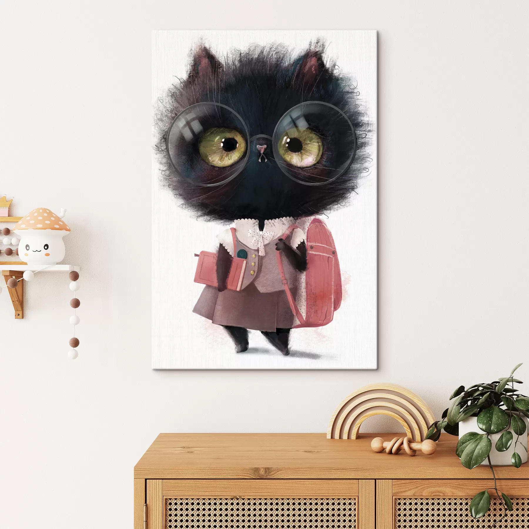 Papier peint Un chaton intelligent prêt pour l'école s34994