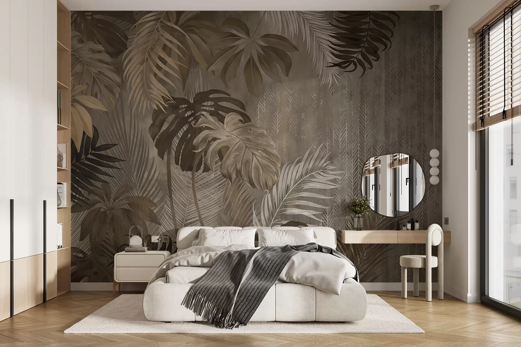 Papier peint Feuilles tropicales dans un style grunge u97012