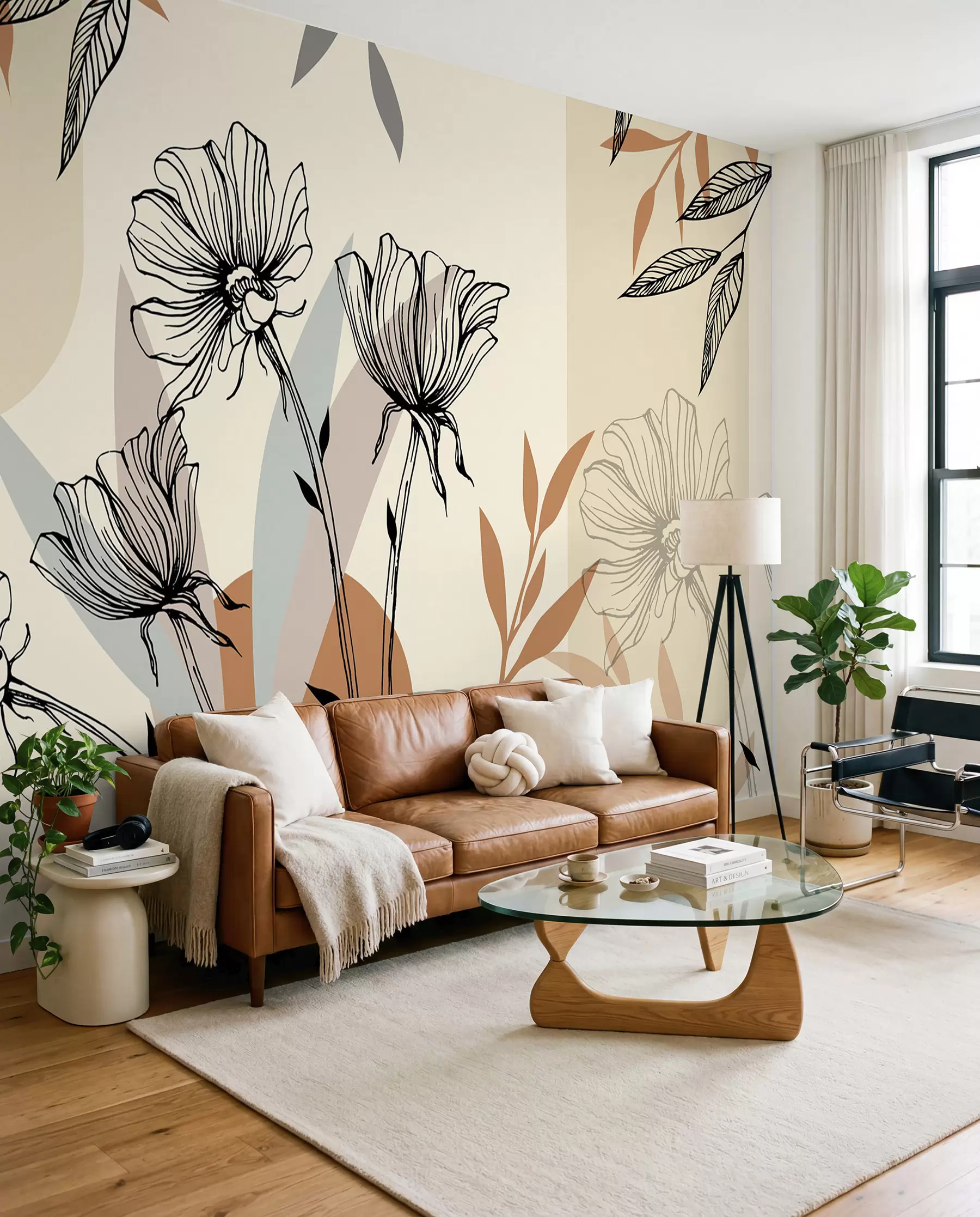 Papier peint Fonds d'écran populaires de style bohème avec des fleurs u97028