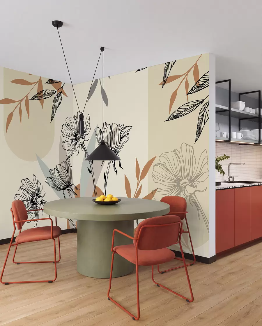 Papier peint Fonds d'écran populaires de style bohème avec des fleurs u97028
