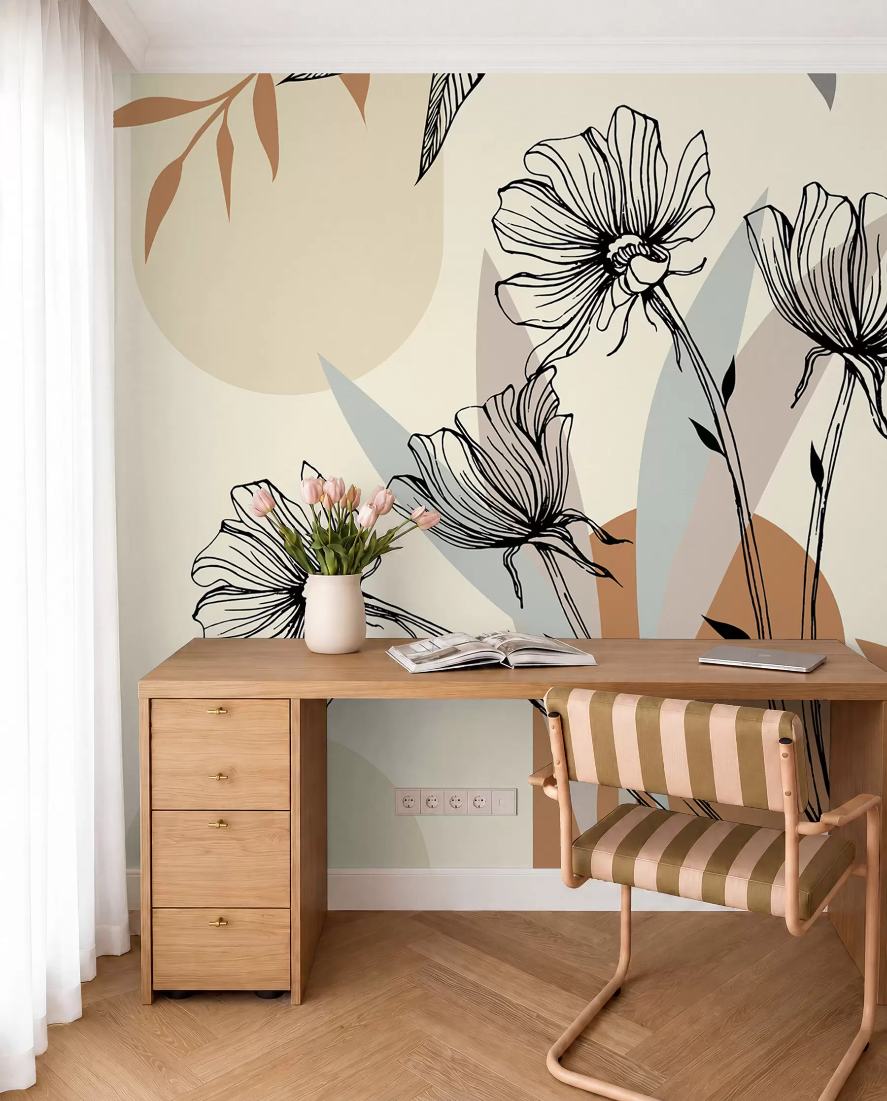 Papier peint Fonds d'écran populaires de style bohème avec des fleurs u97028