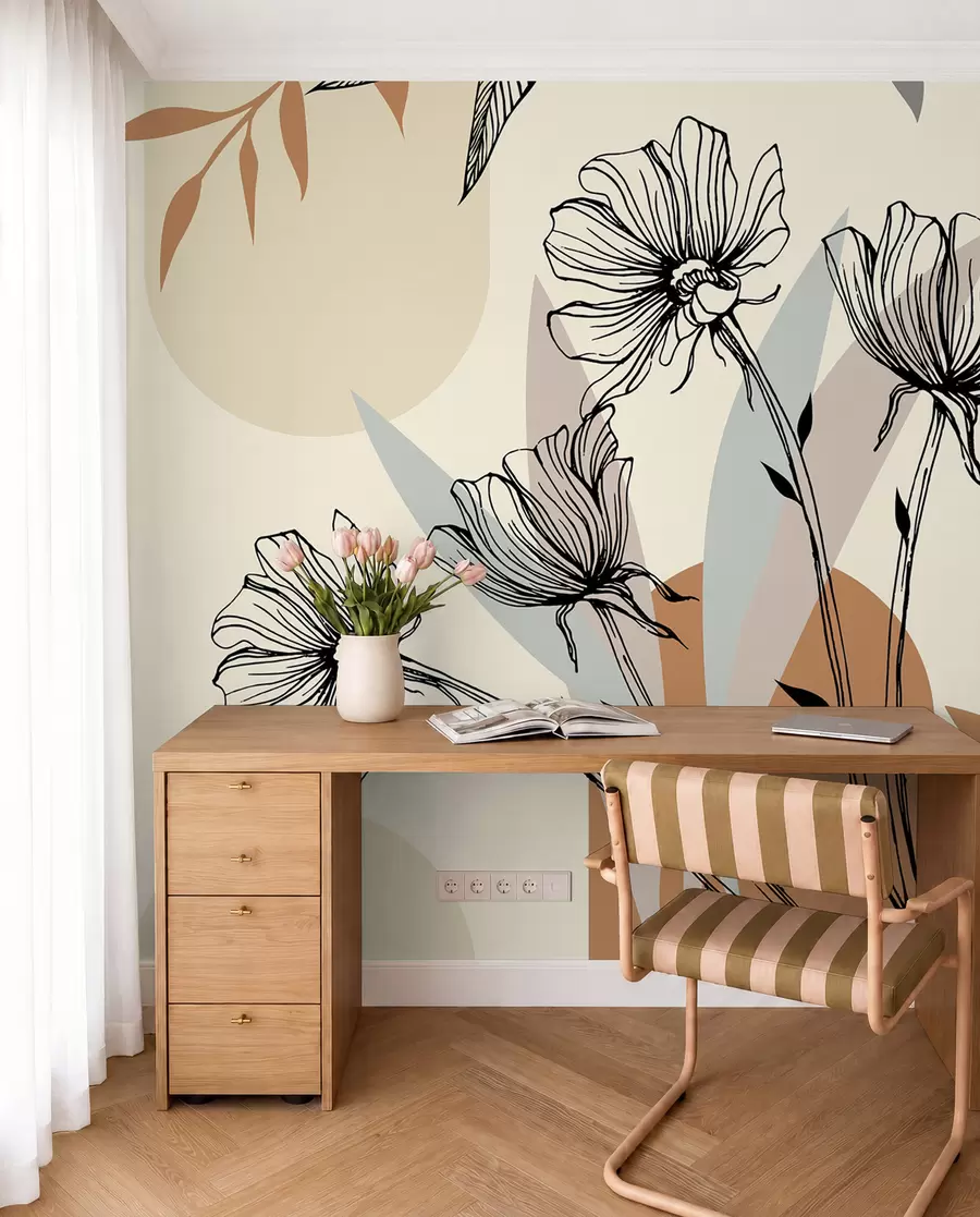 Papier peint Fonds d'écran populaires de style bohème avec des fleurs u97028