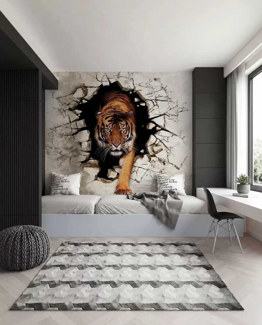 Papier peint Le tigre perce le mur u97031