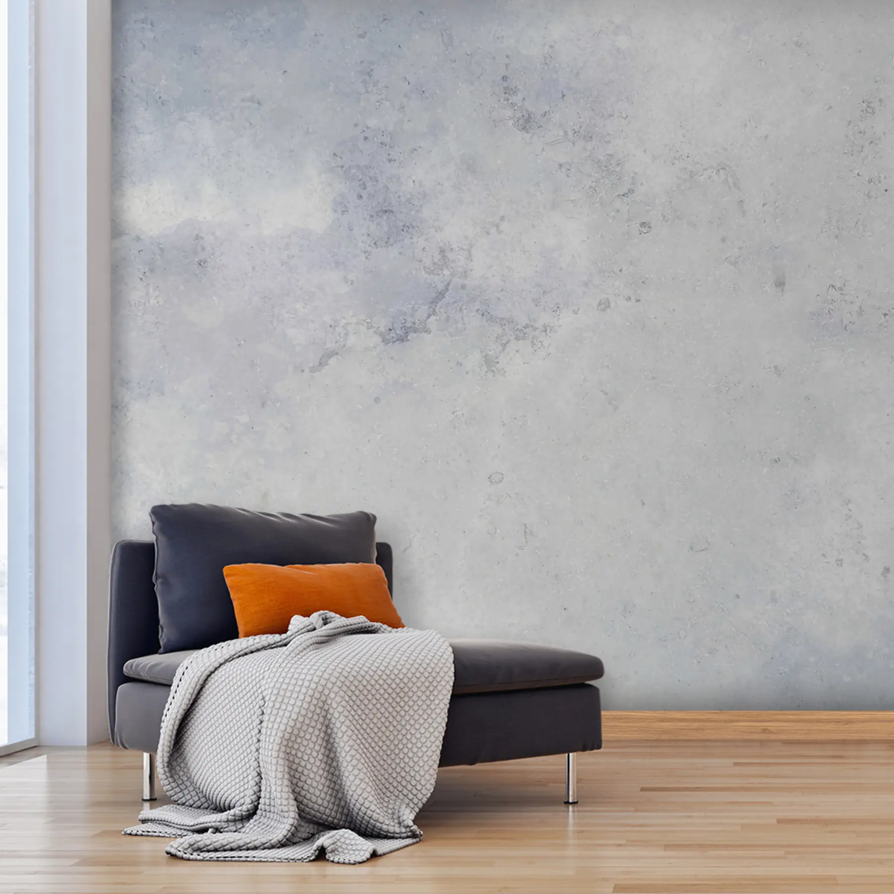 Papier peint Béton gris-bleu u97225
