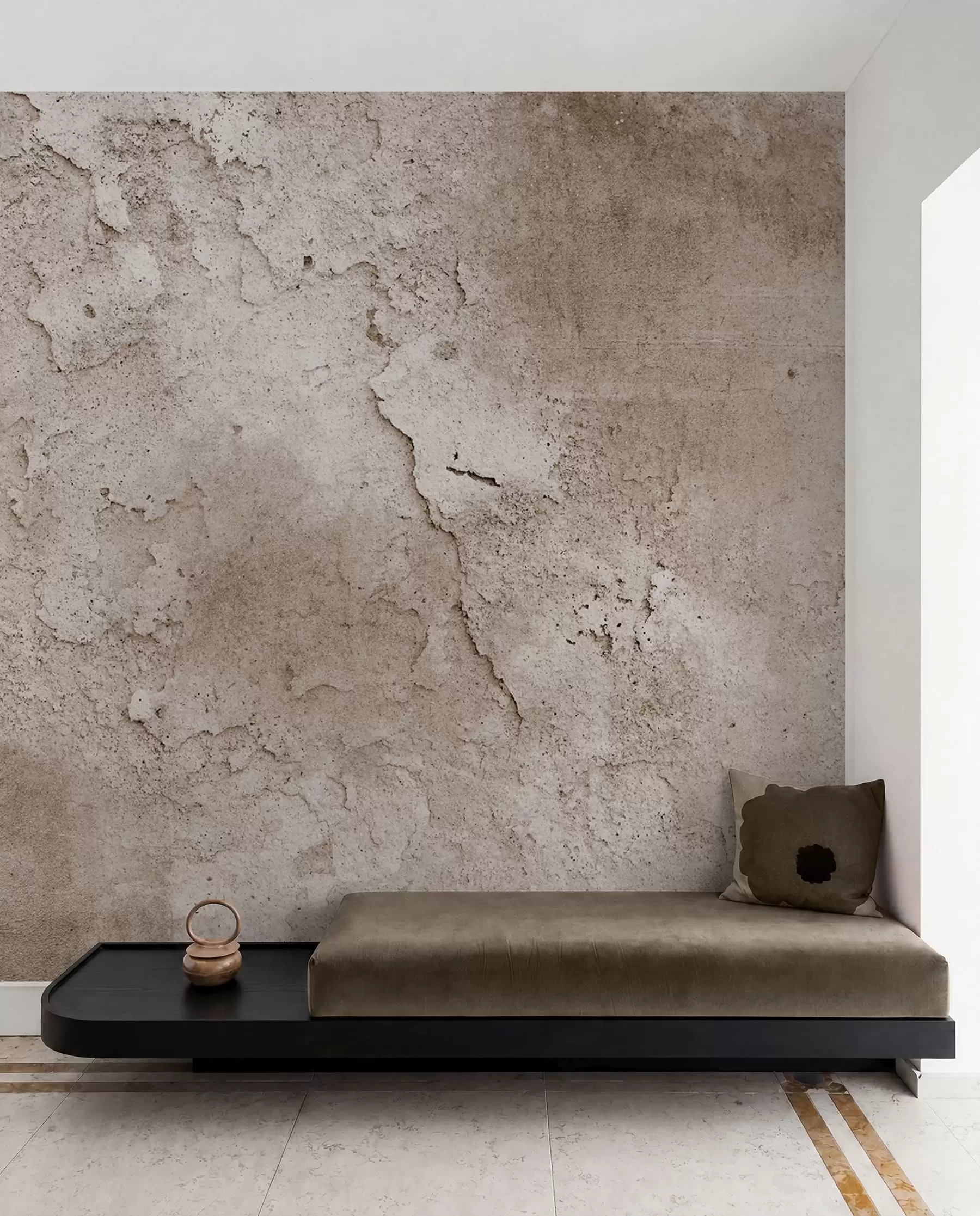 Papier peint Mur de béton marron avec bords rugueux u97237
