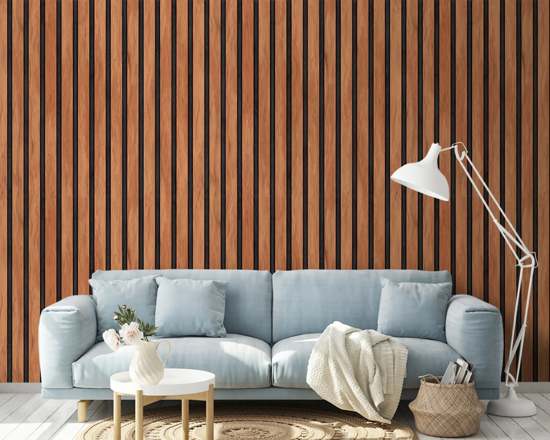 Papier peint lattes de bois sur fond noir u96819 buy France - Uwalls.fr Papier peint lattes de bois sur fond noir u96819