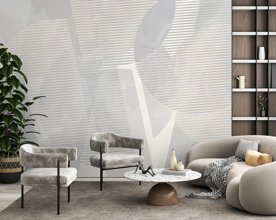 Papier peint Abstraction géométrique sur fond de marbre aux couleurs pastel u95373