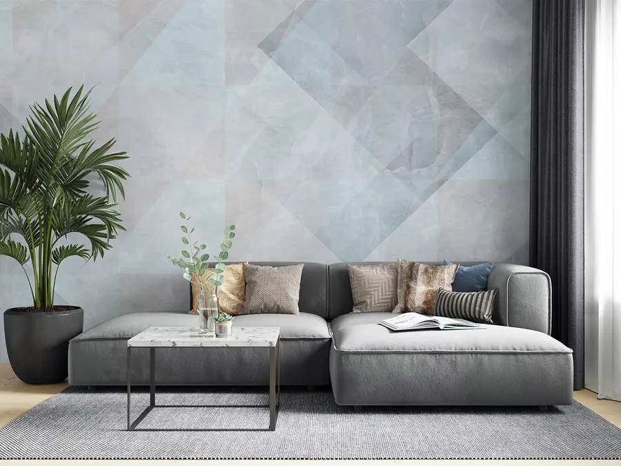 Papier peint Abstraction géométrique aux couleurs pastel u97267