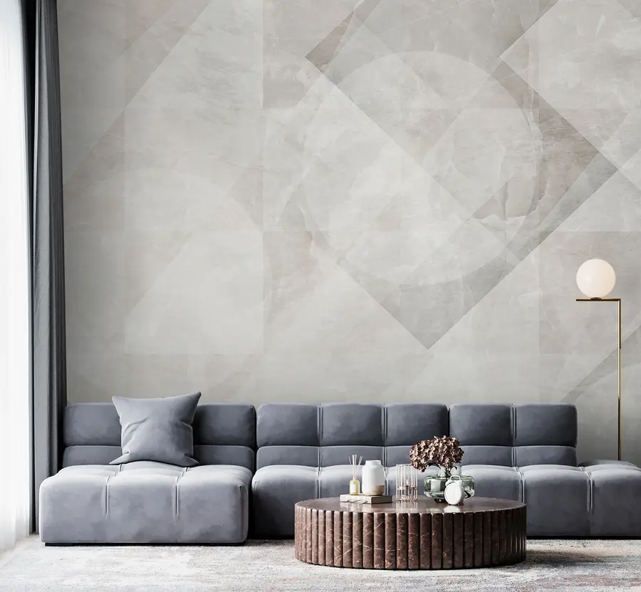 Papier peint Abstraction géométrique sur fond de marbre aux couleurs pastel u97269