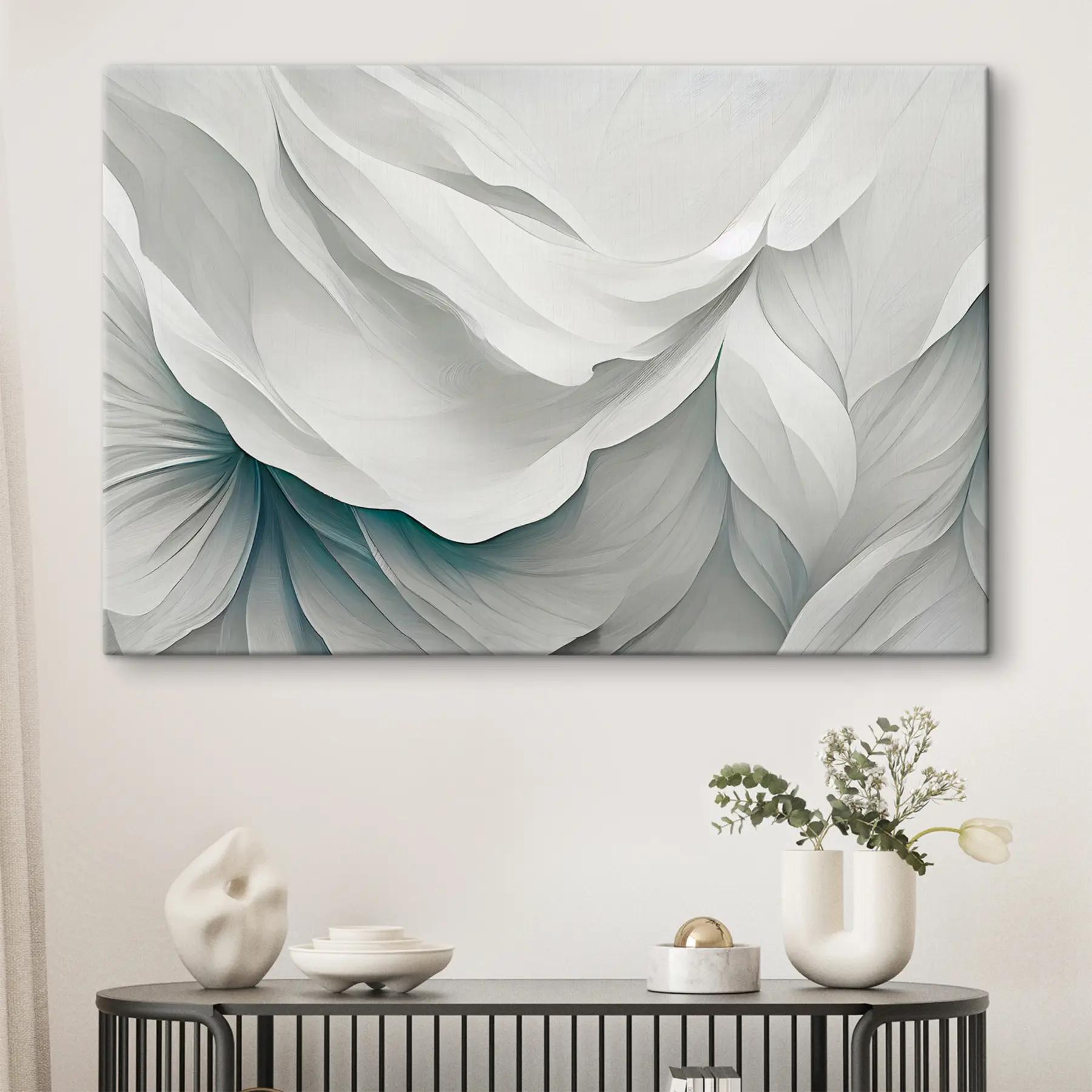 Papier peint Feuilles blanches en gros plan s35729