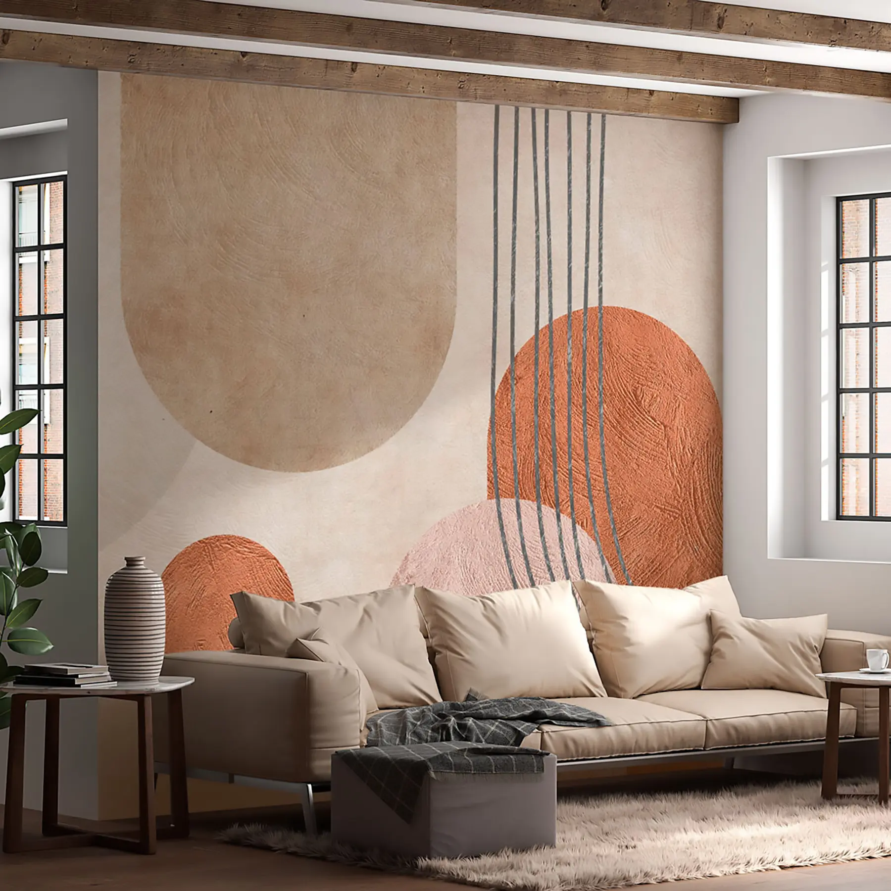 Papier peint Motifs hexagonaux u97255