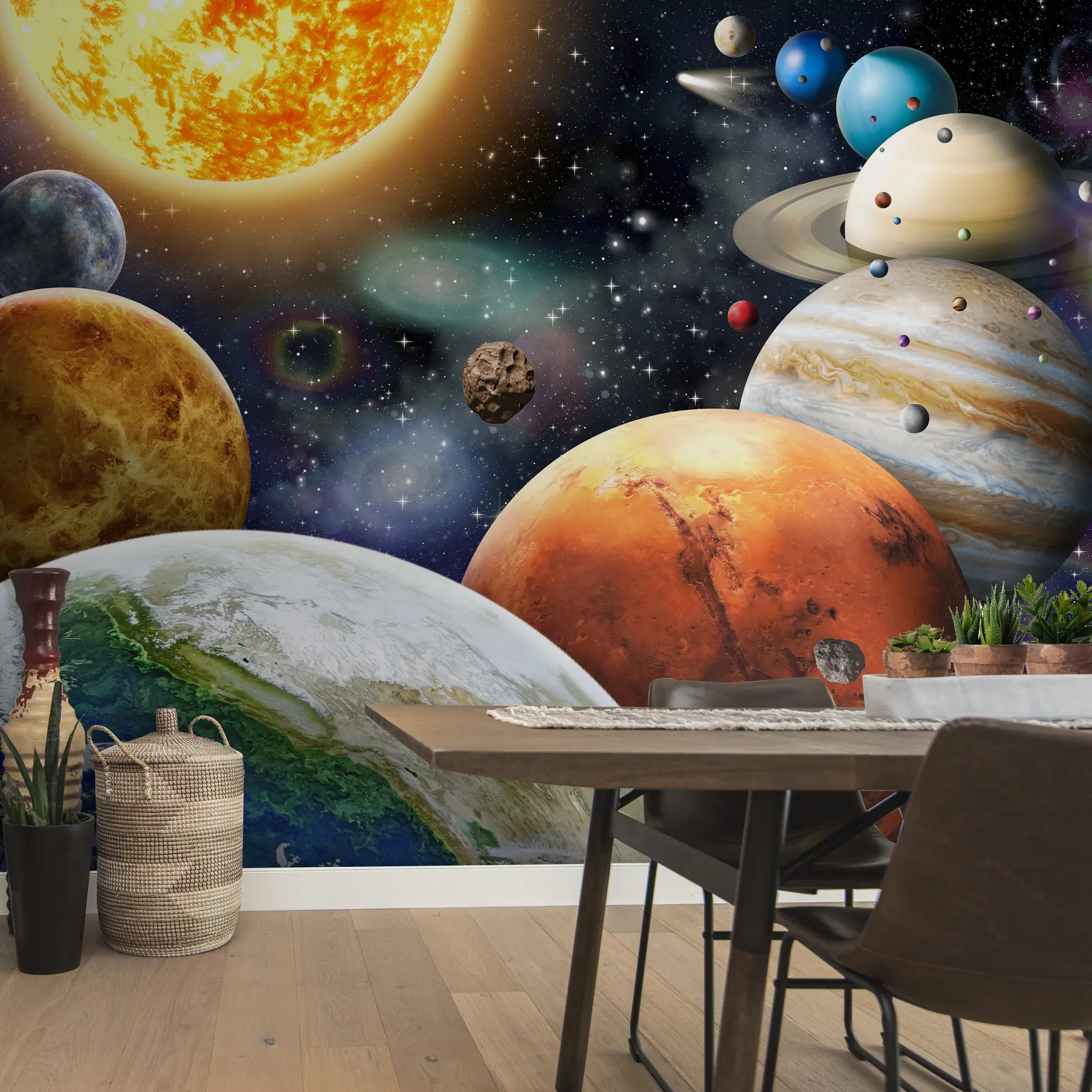 Papier peint Planètes colorées du système solaire u97422