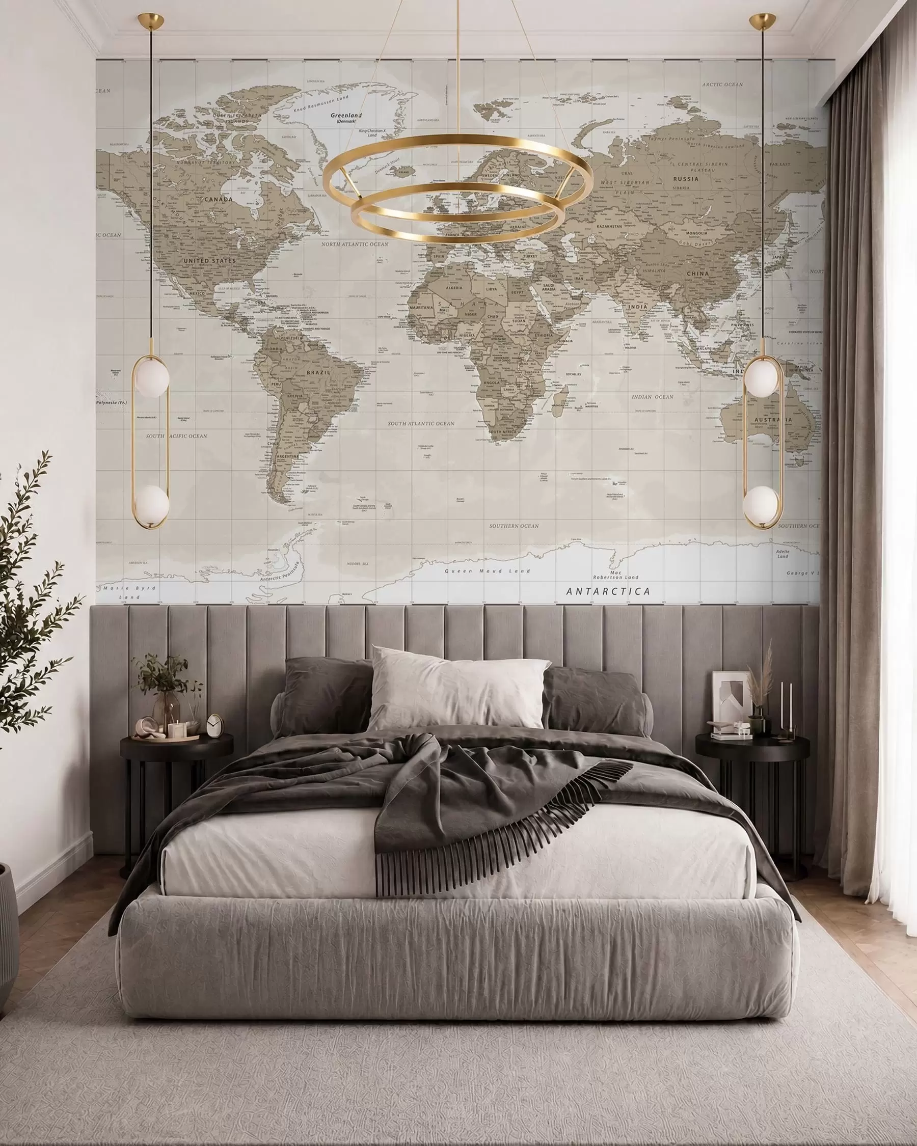 Papier peint Loft de carte du monde vintage u97342