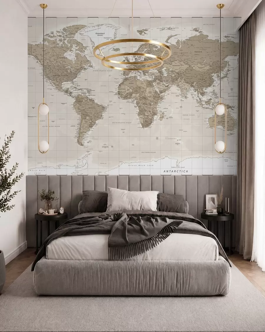 Papier peint Loft de carte du monde vintage u97342