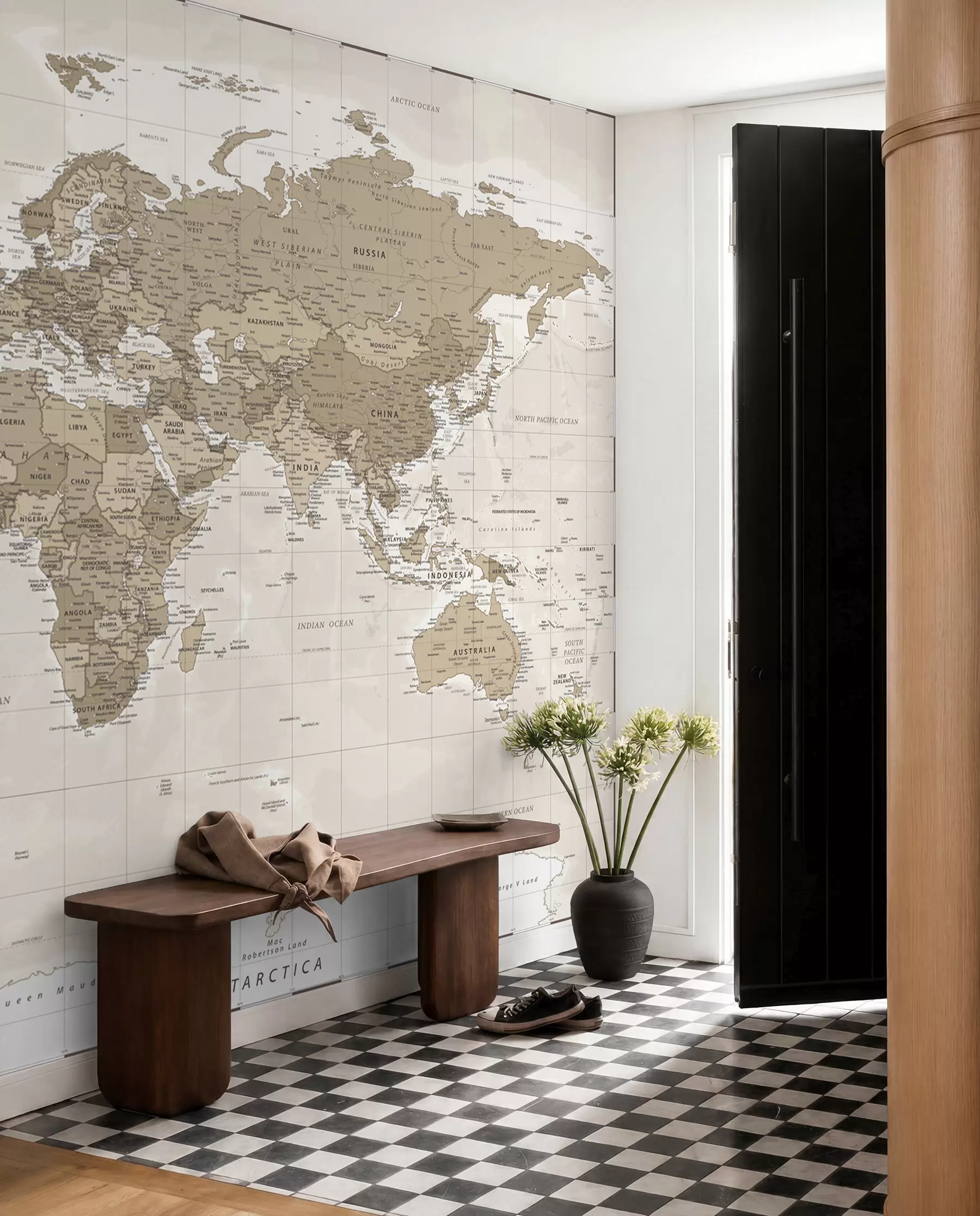 Papier peint Loft de carte du monde vintage u97342