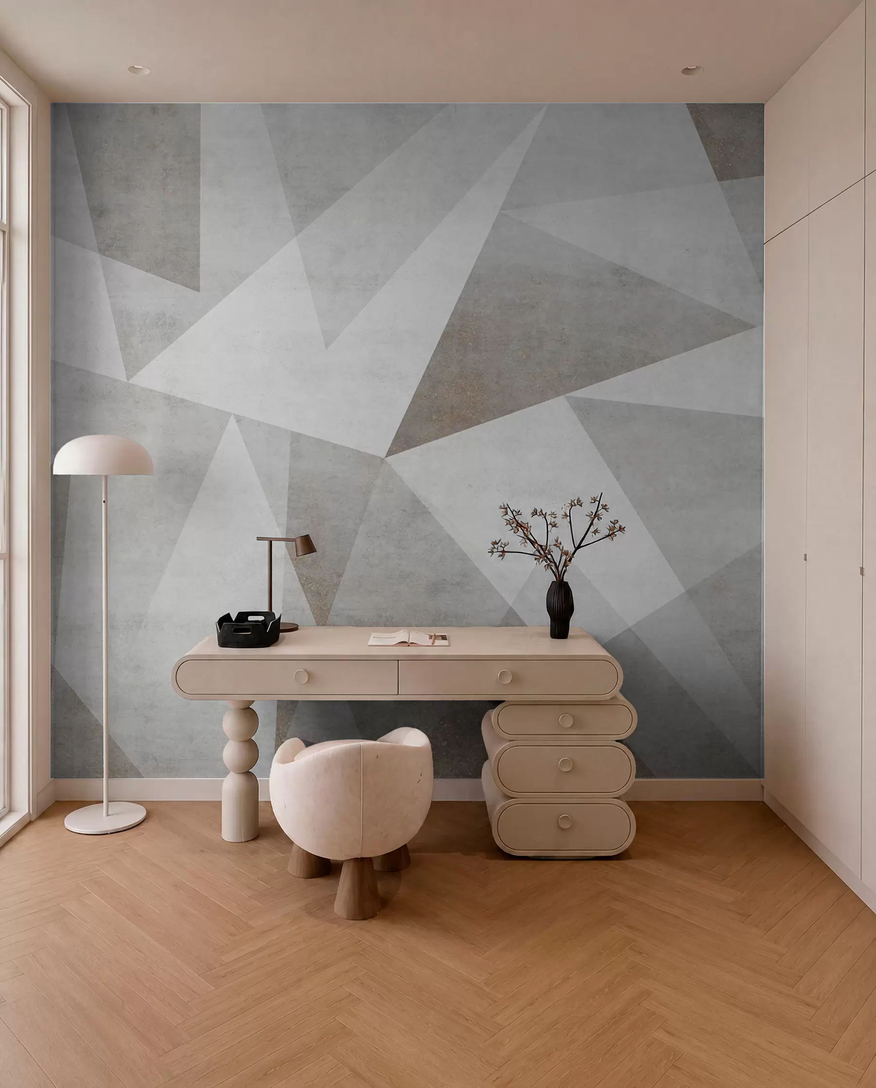 Papier peint Triangles d'Hermétrie avec lignes u97345