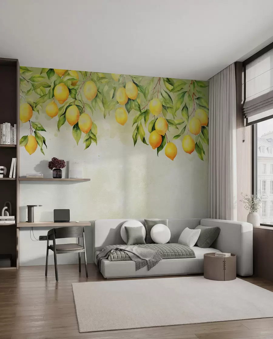 Papier peint Branches de citron tendres u97595