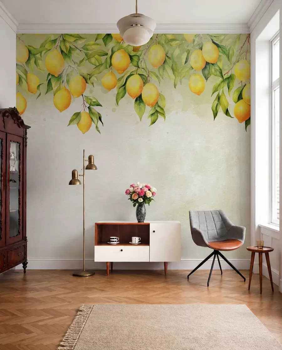 Papier peint Branches de citron tendres u97595