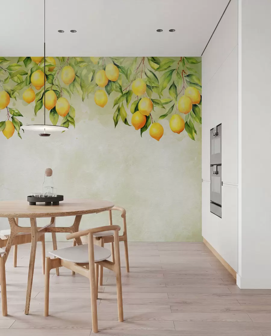 Papier peint Rameaux de citron aquarellés u97595