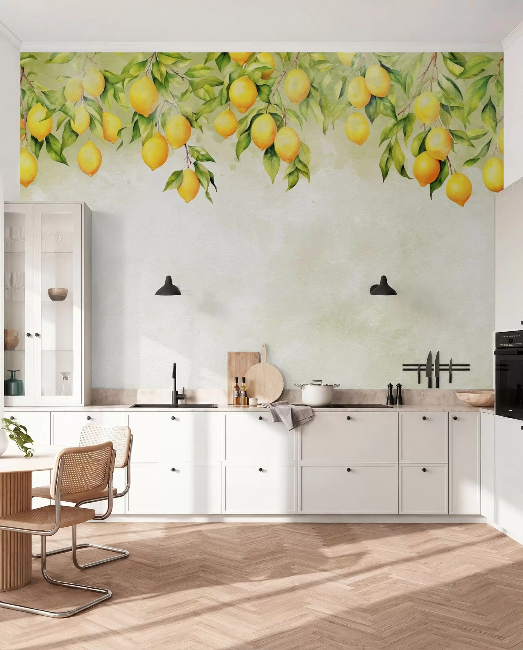 Papier peint Branches de citron tendres u97595