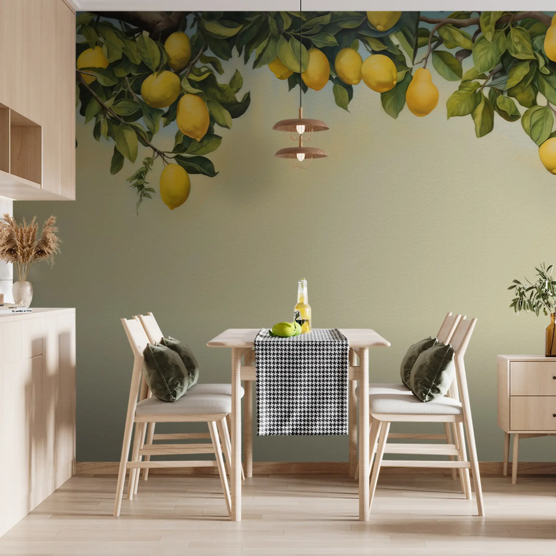 Papier peint Branches de citronnier aquarelle u97599