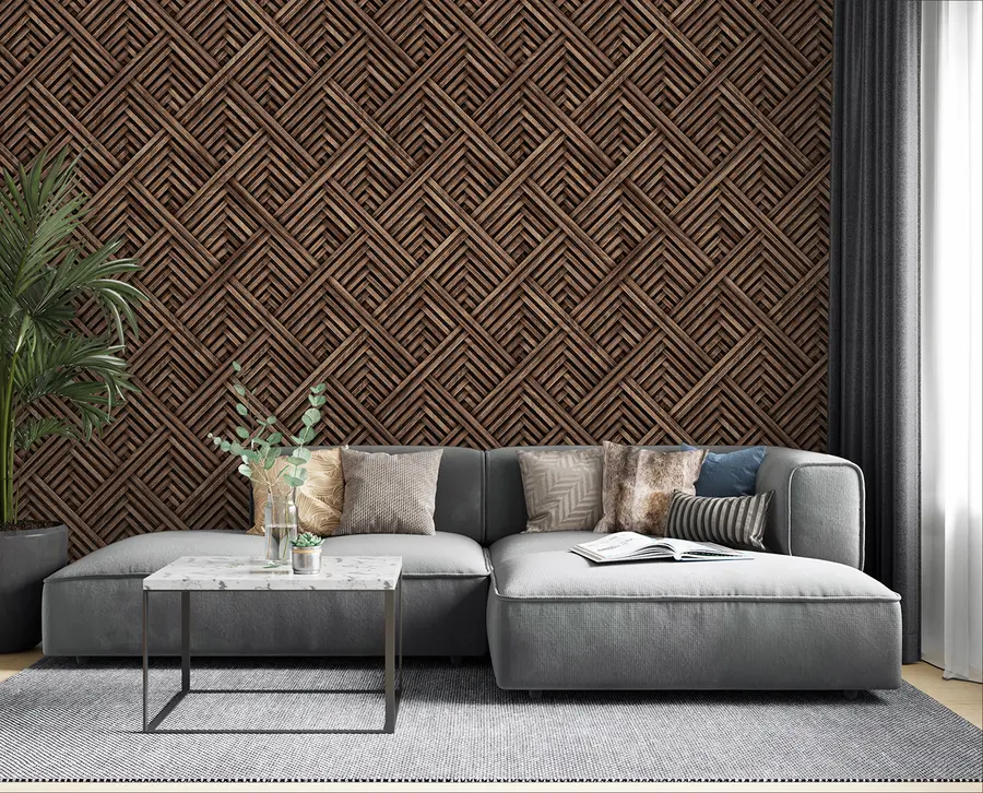 Papier peint Motif géométrique en bois u97483