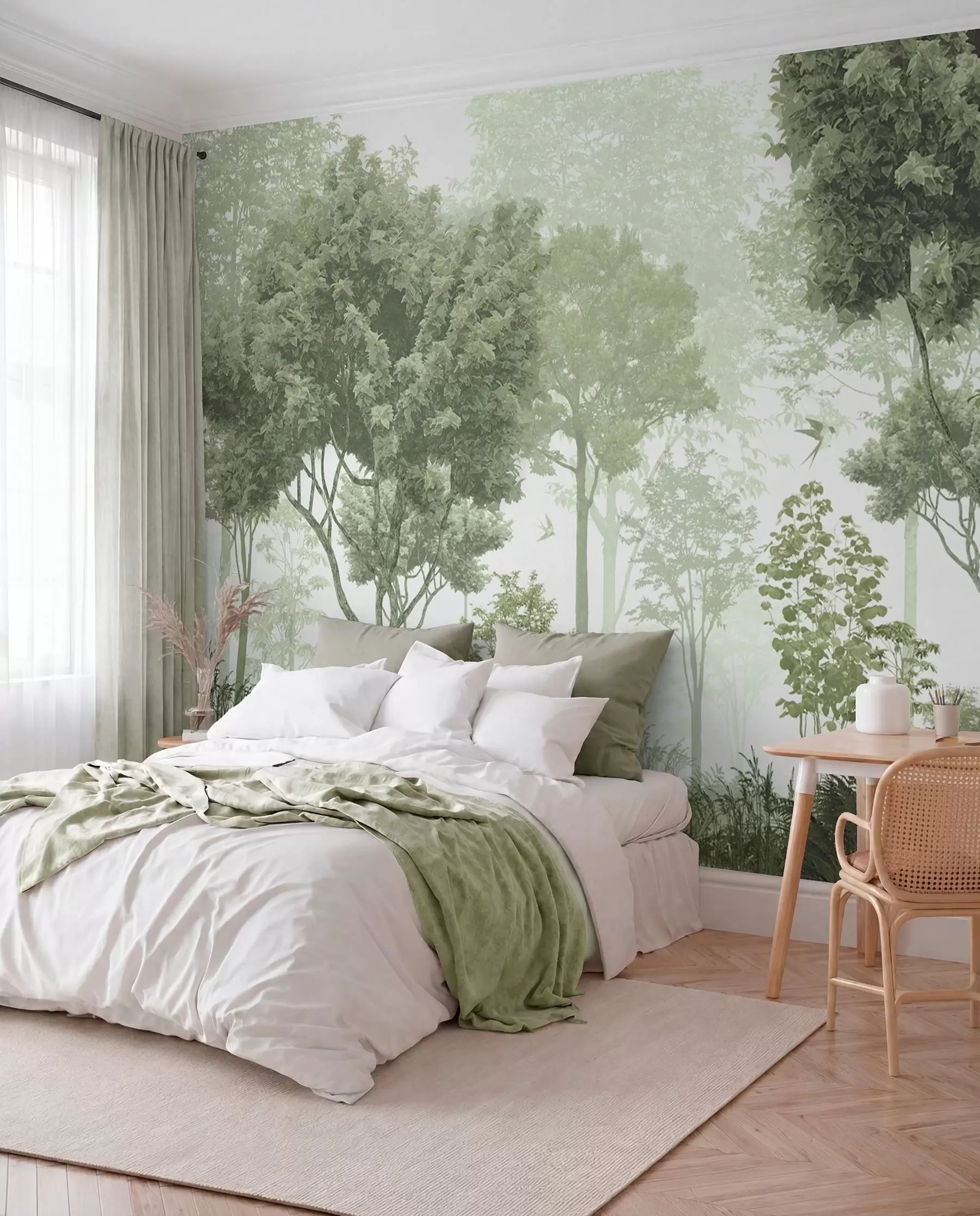 Papier peint Forêt magique en vert u72134v2