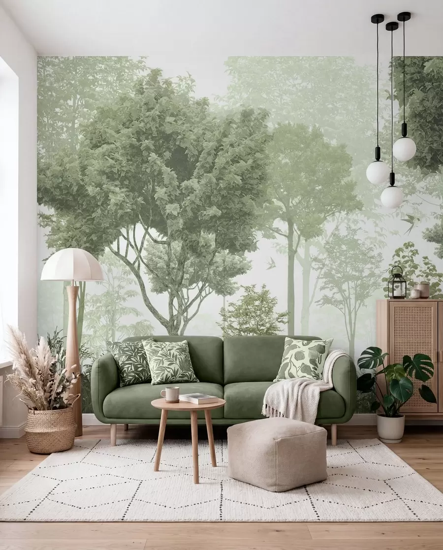 Papier peint Forêt magique en vert u72134v2
