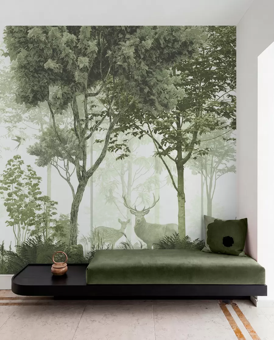 Papier peint Forêt magique en vert u72134v2