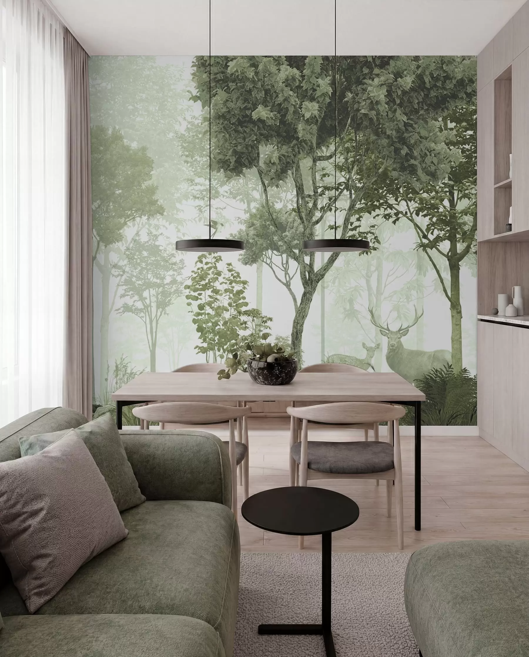 Papier peint Forêt magique en vert u72134v2
