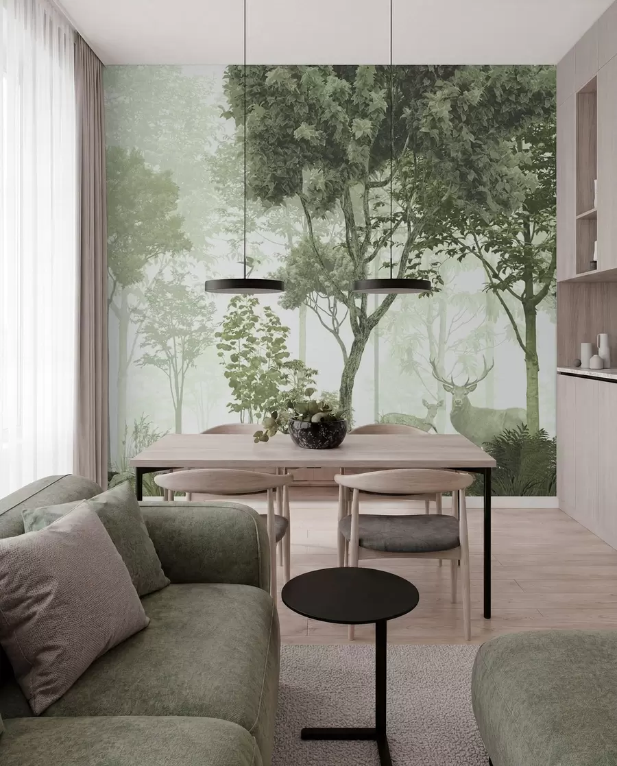 Papier peint Forêt magique en vert u72134v2