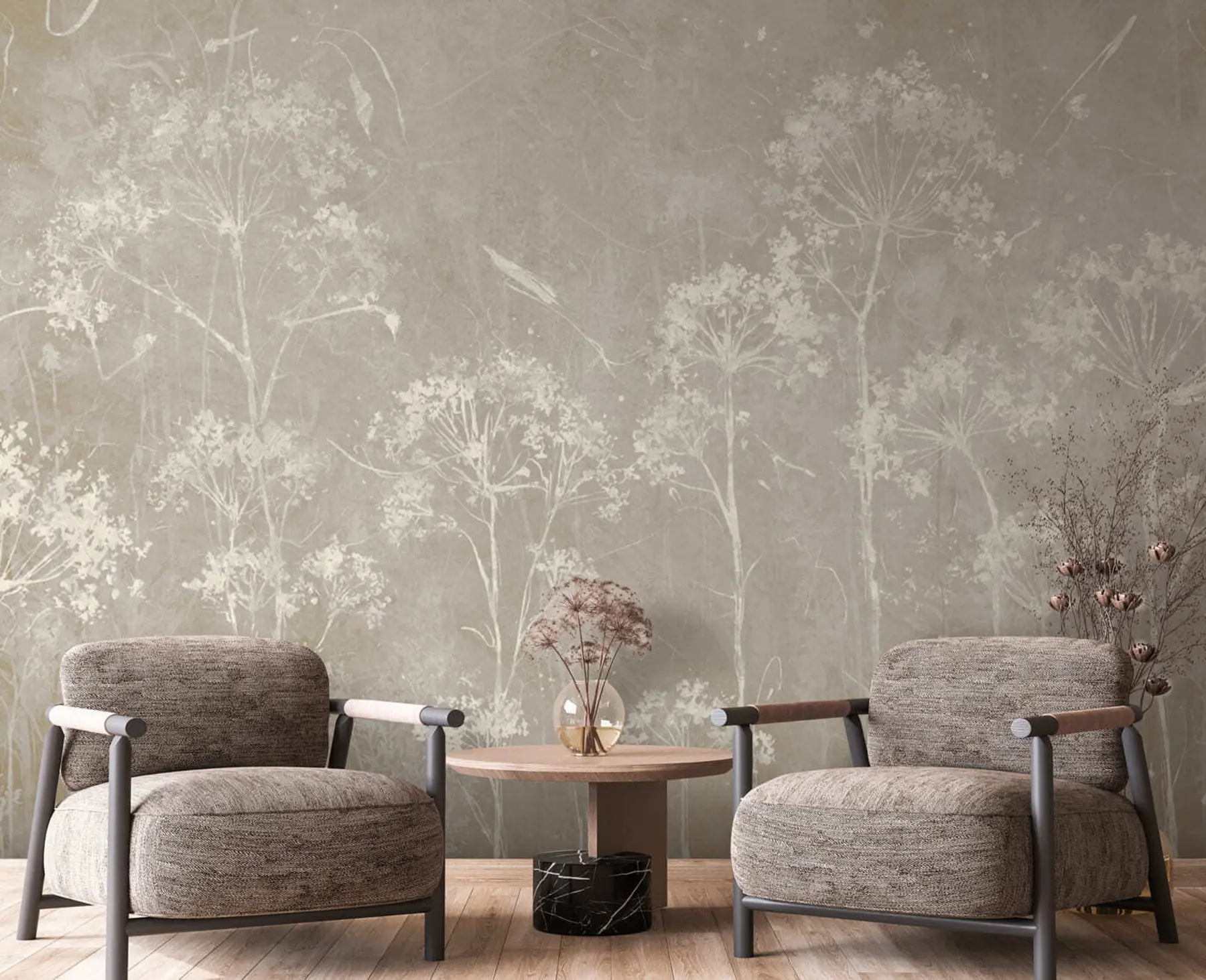 Papier peint Fleurs sauvages en style grunge u96551v2