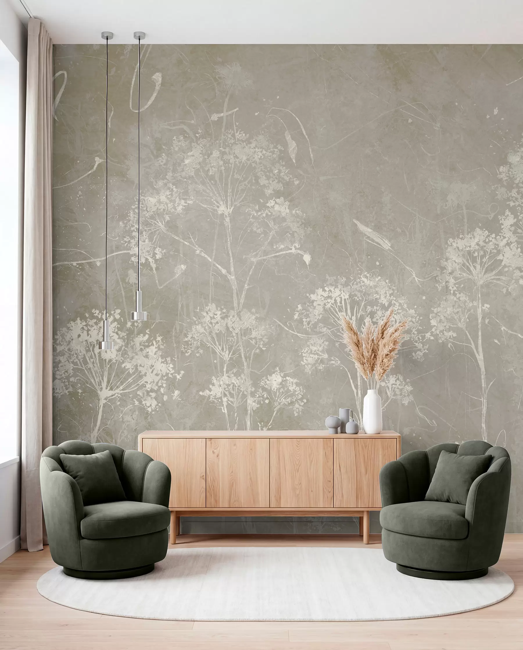 Papier peint Fleurs sauvages en style grunge u96551v2